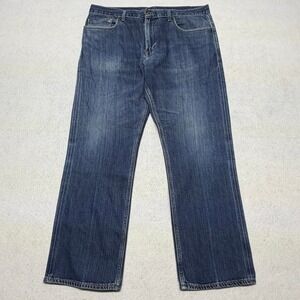 Banana Republic Vintage Straight Denim Jeans Faded Dark Wash Blue Mens 36x30
